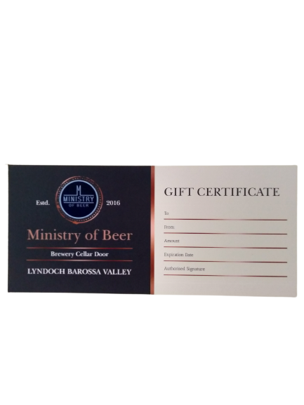 Ministry of Beer Gift Certificate Ministry of beer online store